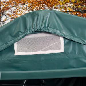 Professzionális ponyvagarázs, mobilgarázs 2,4 × 3,6 m – 8,64 m², sötétzöld PVC ponyvával, padlókerettel és horganyzott acélszerkezettel