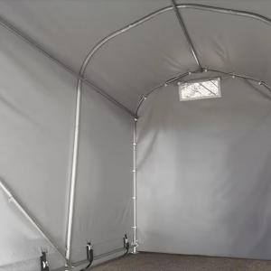 Professzionális ponyvagarázs, mobilgarázs, motorgarázs 1,6 × 2,4 m – 3,84 m², szürke PVC ponyvával és horganyzott acélszerkezettel