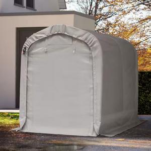 Professzionális ponyvagarázs, mobilgarázs, motorgarázs 1,6 × 2,4 m – 3,84 m², szürke PVC ponyvával és horganyzott acélszerkezettel