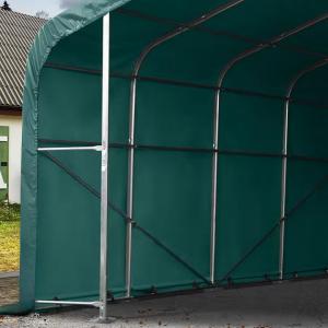 Professzionális ponyvagarázs, sátorgarázs  6x12 m ponyva PVC  kapu mérete 4,1x2,9 m zöld