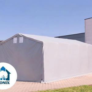 Professzionális PVC ponyvacsarnok raktársátor 3×6 m, 18 m², 3,00 m oldalmagassággal, két cipzáras kapuval és teljesen horganyzott acélvázzal