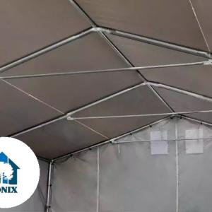 Professzionális PVC ponyvacsarnok raktársátor 3×6 m, 18 m², 3,00 m oldalmagassággal, két cipzáras kapuval és teljesen horganyzott acélvázzal