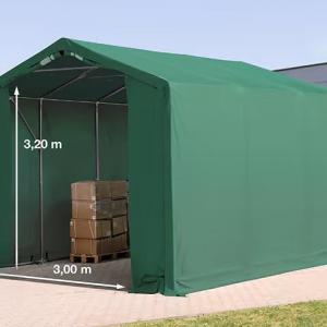 Professzionális PVC ponyvacsarnok raktársátor 4×6 m, 24 m², 3,00 m oldalmagassággal, cipzáras kapuval és teljesen horganyzott acélvázzal