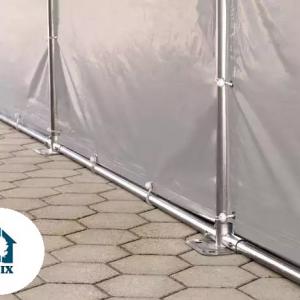 Professzionális raktársátor 4x8m oldalmagasság 3,00 m ponyva PVC  szürke