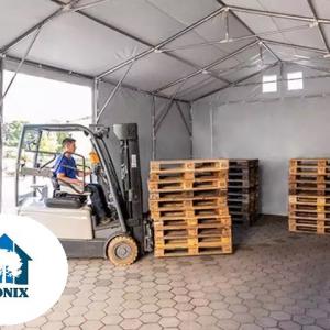 Professzionális raktársátor 5x10 m oldalmagasság 3,00m ponyva PVC szürke