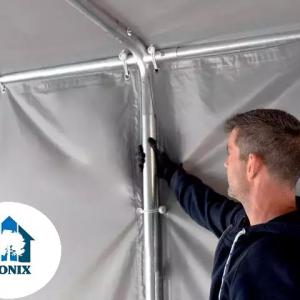 Professzionális raktársátor 5x10 m oldalmagasság 3,00m ponyva PVC szürke