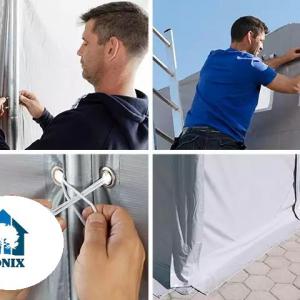 Professzionális raktársátor 5x10 m oldalmagasság 3,00m ponyva PVC szürke