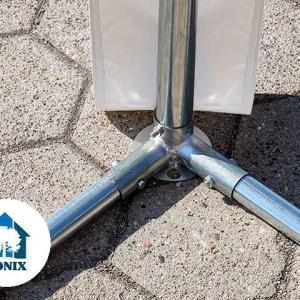 Professzionális raktársátor  6 × 20 m, 120 m² alapterülettel, 2,60 m oldalmagassággal, megerősített, horganyzott acélszerkezettel, padlókerettel, két cipzáras bejárattal fehér, lángálló PVC ponyvával