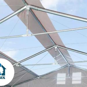 Professzionális raktársátor 8x12m oldalmagasság 3,00m  tetőablakkal, tolókapuval  ponyva PVC