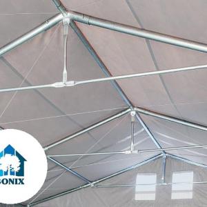 Professzionális raktársátor 8x12m  oldalmagasság 3,60m ponyva PVC szürke