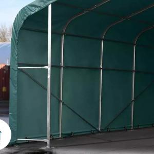 Professzionális raktársátor, csarnoksátor 6x24 m kapu mérete 4,1x2,9 m m, ponyva PVC zöld
