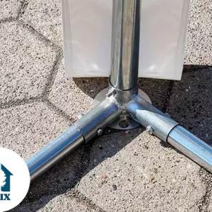 Professzionális raktársátor és tárolósátor 5 × 8 m, 40 m² alapterülettel, 2,60 m oldalmagassággal, megerősített, horganyzott acélszerkezettel,  padlókerettel, két cipzáras bejárattal és PVC ponyvával
