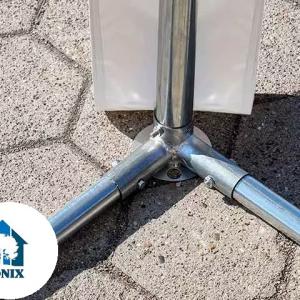 Professzionális raktársátor és tárolósátor 6 × 18 m, 108 m² alapterülettel, 2,60 m oldalmagassággal, megerősített, horganyzott acélszerkezettel, két cipzáras bejárattal fehér, lángálló PVC ponyvával