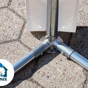 Professzionális raktársátor és tárolósátor 6 × 8 m, 48 m² alapterülettel, 2,60 m oldalmagassággal, horganyzott acélszerkezettel, padlókerettel, két cipzáras bejárattal  fehér, lángálló PVC ponyvával