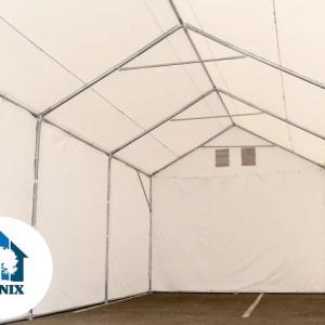 Professzionális  raktársátor ipari sátor 4x14 m ponyva  PVC oldalmagasság + 2,6 m erősített szerkezettel (56m2)