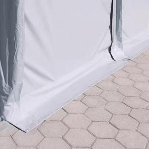 Professzionális raktársátor ipari sátor 5x10 m ponyva PVC  oldalmagasság 3,60m tolókapuval  szürke