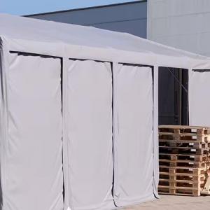 Professzionális raktársátor ipari sátor 5x10 m ponyva PVC oldalmagasság 3,60m tolókapuval  szürke
