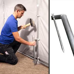 Professzionális raktársátor ipari sátor 8 × 12 m, 96 m² alapterülettel, 4,00 m oldalmagassággal, tolókapuval, szürke PVC ponyvával