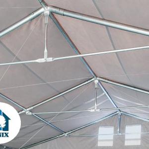 Professzionális raktársátor ipari sátor 8x10 m oldalmagasság 3,60 m ponyva PVC  szürke