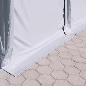 Professzionális raktársátor ipari sátor 8x10 m oldalmagasság 3,60 m ponyva PVC  szürke