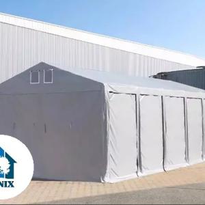 Professzionális raktársátor ipari sátor 8x16m oldalmagasság 3,00m ponyva PVC szürke