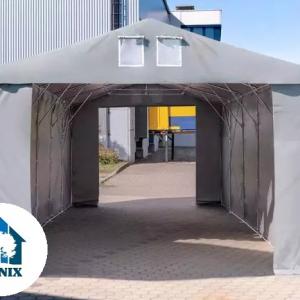 Professzionális raktársátor ipari sátor 8x16m oldalmagasság 3,00m ponyva PVC szürke