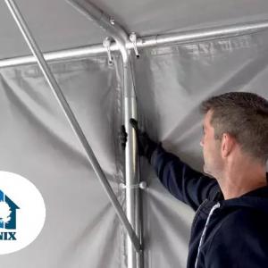 Professzionális raktársátor ipari sátor 8x16m oldalmagasság 3,00m ponyva PVC szürke