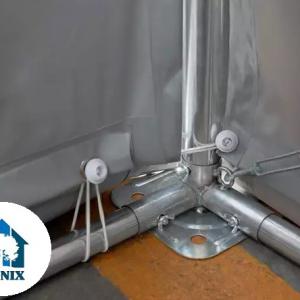 Professzionális raktársátor ipari sátor 8x16m oldalmagasság 3,00m ponyva PVC szürke