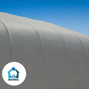 Professzionális raktársátor, ipari sátor, csarnoksátor 4x8x3m bejárat mérete 4x4,4 m  ponyva lángálló PVC statikai megerősítéssel