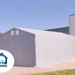 Professzionális raktársátor ipari sátor  ponyva csarnok 6x6 m oldalmagasság 3,00m ponyva PVC  szürke