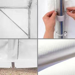 Professzionális raktársátor, ipari tároló sátor 6x12m ponyva PVC oldalmagasság +2,6 m padlókerettel