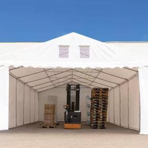 Professzionális raktársátor  ipari tárolósátor 6 × 12 m, 72 m² alapterülettel, 2,60 m oldalmagassággal, megerősített, horganyzott acélszerkezettel,padlókerettel, két cipzáras bejárattal  PVC ponyvával