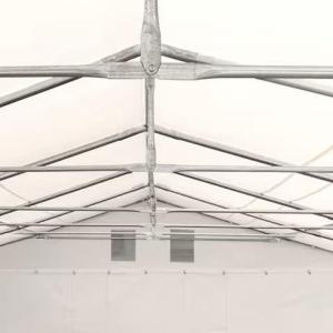 Professzionális raktársátor  ipari tárolósátor 6 × 12 m, 72 m² alapterülettel, 2,60 m oldalmagassággal, megerősített, horganyzott acélszerkezettel,padlókerettel, két cipzáras bejárattal  PVC ponyvával