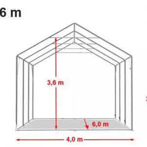 Professzionális raktársátor ponva csarnok  4x6m  oldalmagasság 3,00m ponyva PVC szürke