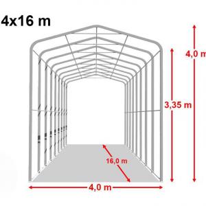 Professzionális raktársátor ponyva csarnok 4x16m  oldalmagasság 3,50m ponyva PVC  szürke