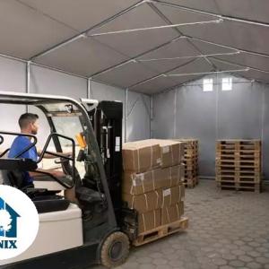 Professzionális raktársátor ponyva csarnok  4x6m  oldalmagasság 3,00m ponyva PVC szürke