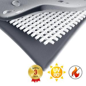 Professzionális raktársátor PVC ponyvacsarnok 4×8 m, 32 m², 3,00 m oldalmagassággal, lángálló PRIMEtex ponyvával, két cipzáras kapuval és teljesen horganyzott acélvázzal – szürke