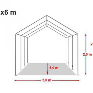 Professzionális raktársátor, tároló sátor 3x6 m ponyva PVC 500g/m2 zöld