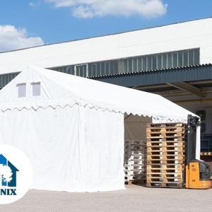 Professzionális raktársátor, tároló sátor 3x6 m ponyva PVC oldalmagasság  +2,6 m erősített szerkezet fehér