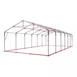 Professzionális raktársátor, tároló sátor 5x10 ponyva PVC  oldalmagasság+2,6 m + padlókerettel, erősített szerkezettel zöld (50m2)