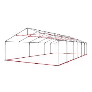Professzionális raktársátor, tároló sátor 6x12 m ponyva 500g/m2 sötétzöld erősített szerkezettel