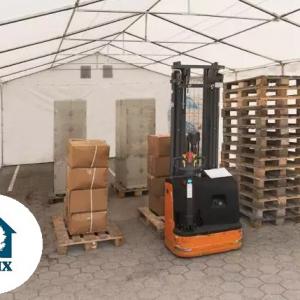 Professzionális  raktársátor, tároló sátor 6x24m ponyva PVC oldalfalmagasság +2,6 m erősített szerkezet