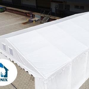 Professzionális  raktársátor, tároló sátor 6x24m ponyva PVC oldalfalmagasság +2,6 m erősített szerkezet