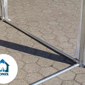 Professzionális raktársátor, tároló sátor 6x6m ponyva PVC oldalmagasság +2,6 m erősített szerkezettel fehér