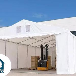 Professzionális raktársátor, tároló sátor 6x8m ponyva PVC oldalmagasság +2,6 m erősített szerkezettel padlókerettel