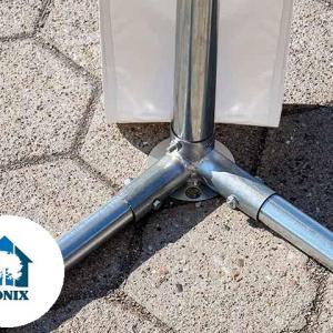 Professzionális raktársátor tárolósátor 3 × 6 m, 18 m², 2,60 m oldalmagassággal, megerősített horganyzott acélvázzal, padlókerettel, két cipzáras bejárattal fehér PVC ponyváva