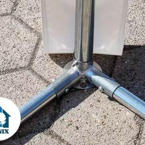 Professzionális raktársátor  tárolósátor 4 × 8 m, 32 m² alapterülettel, 2,60 m oldalmagassággal, megerősített, horganyzott acélszerkezettel, cipzáras bejáratokkal fehér PVC ponyvával