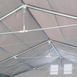 Professzionális raktársátor tárolósátor 8x10 m oldalmagasság 3,60m felhúzható kapuval, ponyva PVC  szürke statikai csomaggal