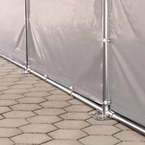 Professzionális raktársátor tárolósátor 8x10 m oldalmagasság 3,60m felhúzható kapuval, ponyva PVC  szürke statikai csomaggal