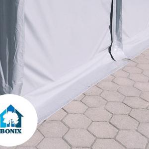 Professzionális raktársátor, tárolósátor 8x12 m oldalmagasság 3,00m felhúzható kapuval ponyva PVC szürke